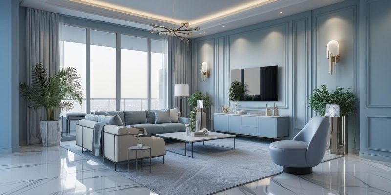 Apartamento de alto padrão cores frias 10