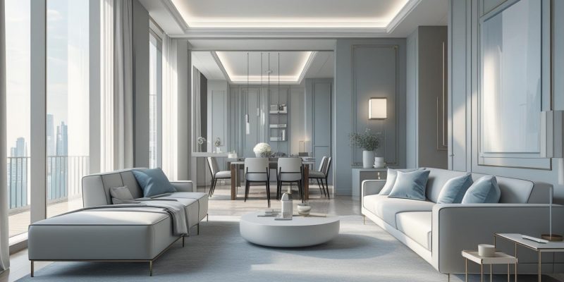 Apartamento de alto padrão cores frias 2