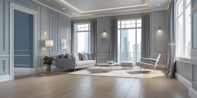 Apartamento de alto padrão cores frias 3