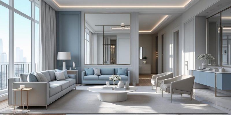 Apartamento de alto padrão cores frias 4