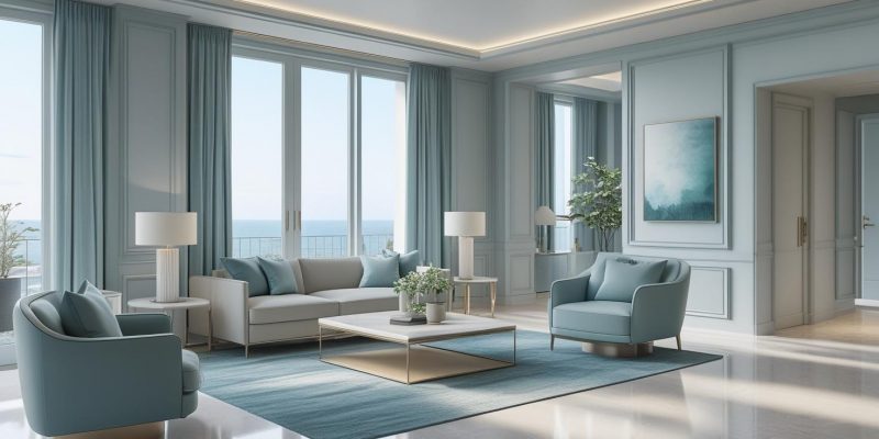 Apartamento de alto padrão cores frias 8