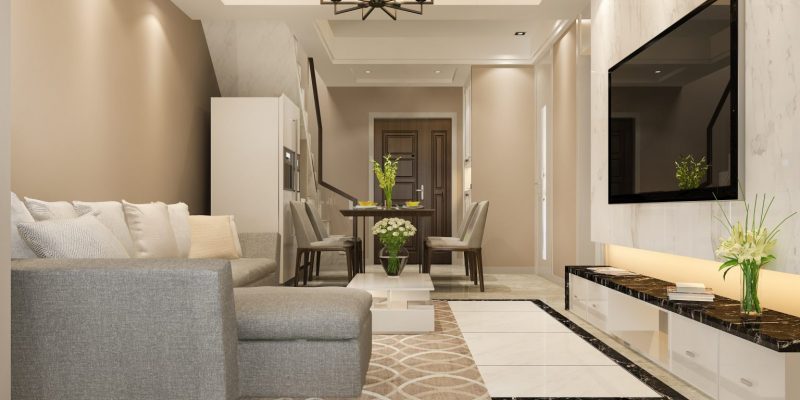 Apartamento de alto padrão cores frias